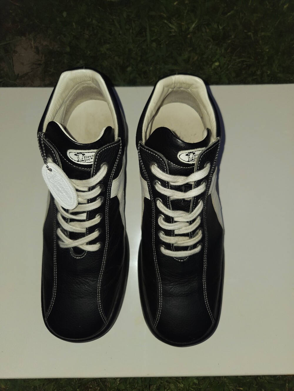 Havana Joe Men's Black and White Leather Sneakers - Classic Casual
